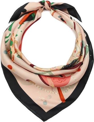 Kate Spade New York festive party square silk scarf in Pink Multi at Nordstrom