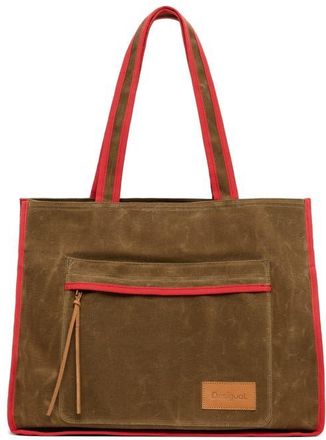 Desigual Canvas Shopping Bag in Camel at Nordstrom