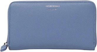 Emporio Armani Wallets & Cardholders, female, Blue, Size: ONE SIZE Leather Zip Around Wallet