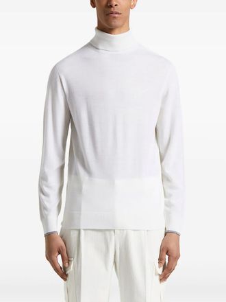 PESERICO roll-neck wool-cashmere sweater - men - Wool/Cashmere - 56 - White