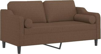 vidaXL Sof&aacute; De 2 Plazas Con Cojines Tela Marr&oacute;n 140 Cm Vidaxl