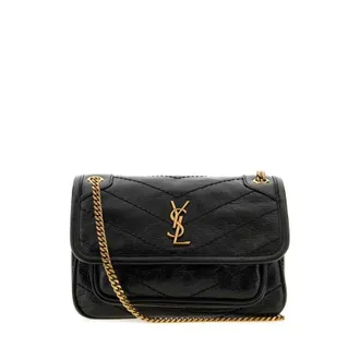 Saint Laurent Black Leather Mini Niki Shoulder Bag Nero Borse A Mano