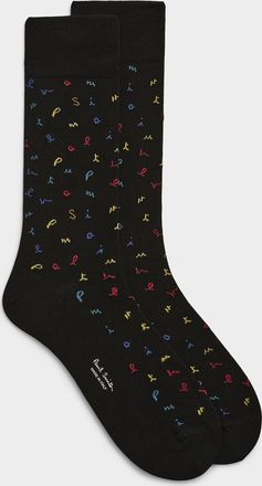 Paul Smith Mens Colourful letter dress socks