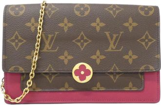 Louis Vuitton Monogram Fuchsia Marron Coated Canvas Chain/Shoulder Wallet (Pre-Owned)