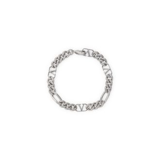 Valentino Garavani Vintage Palladium Grey Brass L Chain Bracelet-Uomo