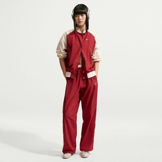 Nike Womens Nike Sportswear Loose High-Waisted Parachute Pants in Red | IF0334-613