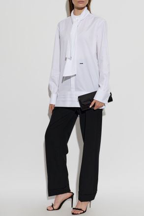 Dsquared2 Shirt With A Decorative Scarf, Womens, White
