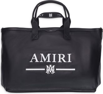 Amiri Black Nappa Logo Embroidery Tote Bag