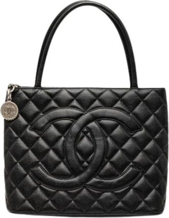 Chanel Pre-owned Medallion Tote Bag - Dames - Vintage Handtas - Zwart - ONE Size - Leer - Vintage