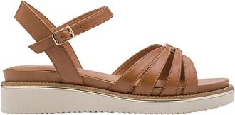 Tamaris Sandalen met sleehak, in leer
