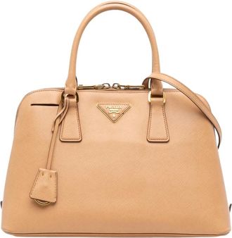 Prada Pre-owned Leather Satchel - Dames - Vintage Handtas - Beige - ONE Size - Leer - Vintage