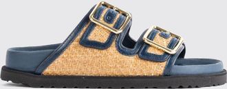 Birkenstock Sandalo 1774 Arizona in rafia e pelle con doppio cinturino