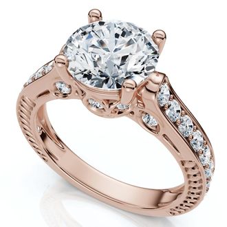 Pompeii3 Certified 2 1/4Ct Antique Diamond Engagement Ring 14k Gold or Platinum