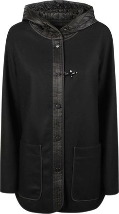 Fay Virgin Wool-Cashmere Quilted Hood Coat