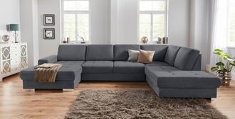 Sit&more Wohnlandschaft »Santorini U-Form« mit Federkern und Sitztiefenverstellung, wahlweise mit Bettfunktion