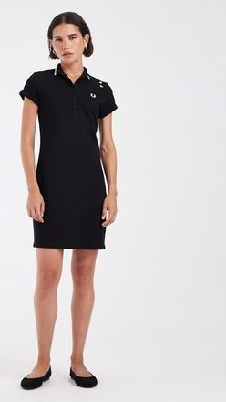 Fred Perry x Amy Winehouse - Vestito polo nero con bordi a contrasto