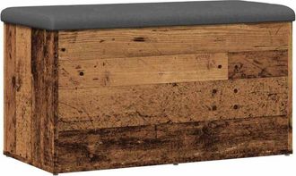 vidaXL Vidaxl - Banco con almacenaje madera ingeniería madera vieja 82x42x45 cm