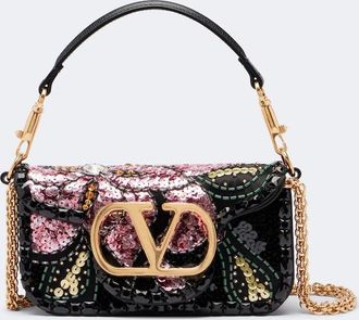 Valentino Garavani Bolso Loc&ograve; Small de sat&eacute;n adornado con VLogo