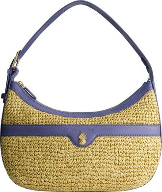 Tommy Bahama Soft Straw Zip-Top Hobo in Blue at Nordstrom