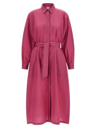Max Mara Purple Cotton Long Womens Dress