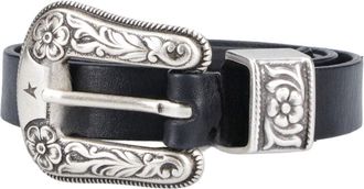 Golden Goose Black Western Buckle Leather Belt