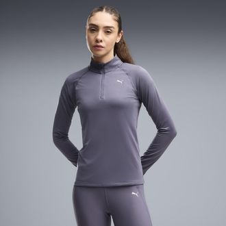 Puma Top con zip corta RUN VELOCITY CLOUDSPUN da donna, Accessori, Grigio, 3XL