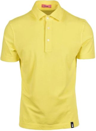 Drumohr Fluorescent Yellow Knitted Cotton Polo