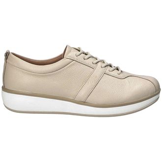 Joya Emma Leather Womens Lace Up Shoes - Cream - Size:UK 5.5