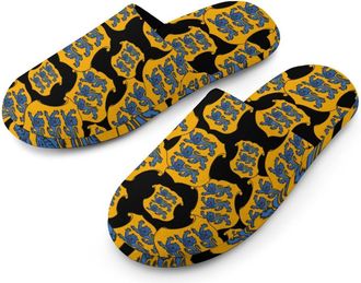 Generic Coat of Arms of Estonia Mens Cozy Memory Foam Slippers Warm Cotton House Shoes Comfy Slipper for Indoor Outdoor