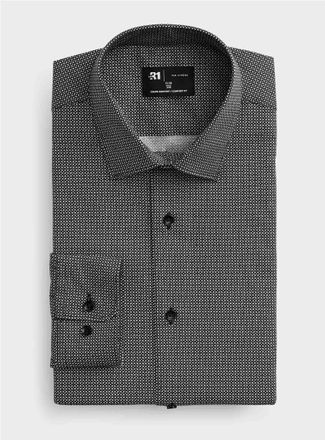 Le 31 Mens Contrasting mini-star shirt Comfort fit