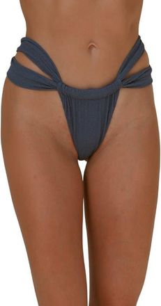 Stone Fox Swim Bijou Cheeky Swim Bottoms in Vintage Indigo Ripple at Nordstrom, Size X-Large