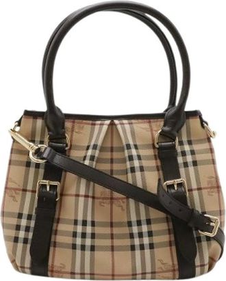 Burberry Pre-owned Nova Check 2Way Borsa in PVC e Pelle - - Pre-owned - Donna - Beige - ONE SIZE