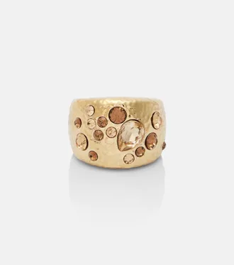 Oscar De La Renta Scramble embellished gold-plated ring