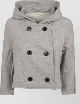 Dries Van Noten cropped hooded hybrid a line jacket