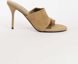 Topshop Winnie sabot con tacco e infradito in taupe-Neutro