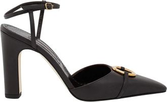 Manolo Blahnik Querelle Pump - Dames - Pumps - Zwart - 38 EU - Leer - Schoenen