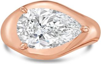 Diana M. Jewels 18KT ROSE GOLD LAB GROWN PEAR SHAPE DIAMOND FASHION RING WEIGHING 6.00 CTS TW