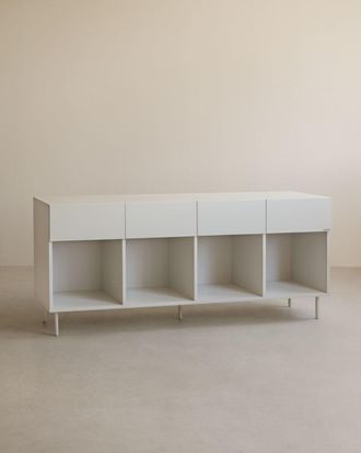 Deco Wood Aparador con 4 cajones lacado en tono arena 176x40cm