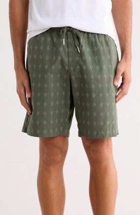 Scotch & Soda Geometric Print Stretch Cotton Shorts in Thyme at Nordstrom Rack, Size X-Large