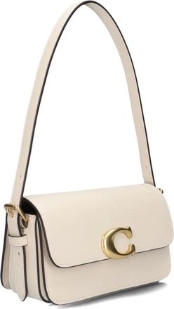 Coach Tassen, Dames, Beige, ONE Size, Leer, Zoe Schoudertas