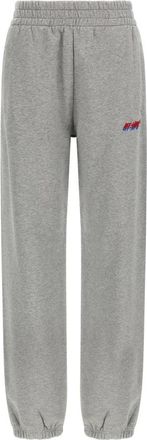 Off-white Melange Gauze Cotton Joggers - Dames - Sweatpants - Grijs - L - Katoen - Broeken