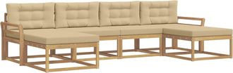 vidaXL Conjunto De Sof&aacute;s De Exterior 6 Uds. Y Beige Vidaxl