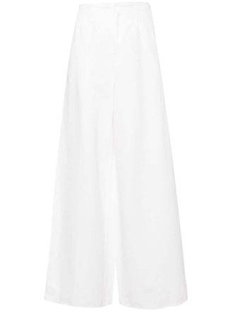 Forte_Forte Broek met wijde pijpen - Wit