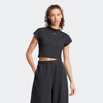 adidas T-Shirt ADIDAS SPORTSWEAR W CE G CRO TEE, Damen, Gr. L, schwarz, Obermaterial: 83% Polyester, 17% Elasthan, Shirts T-Shirt