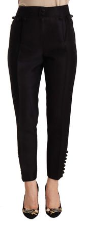 Dsquared2 Dsquared&sup2; Button Embellished Cropped High Waist Womens Pants