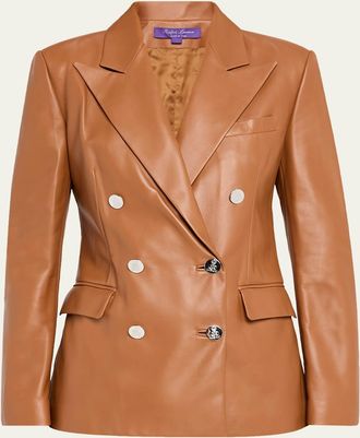 Ralph Lauren Collection Camden Leather Double-Breasted Jacket