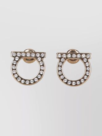 Ferragamo circular stone stud earrings collection