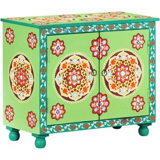 vidaXL Aparador Madera De Mango Pintado A Mano Multicolor 70x35x60 Cm Vidaxl
