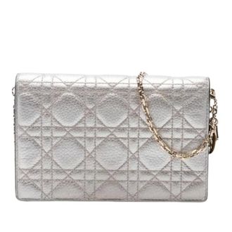 Dior Pre-owned Cross Body Bags, female, Gray, Size: ONE SIZE Pre-owned Wallet on Chain