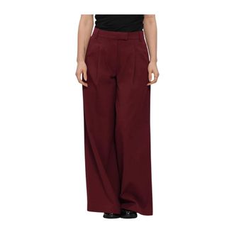 Selected Slwextra Wide HW Thilde Pant - Dames - Broeken - Rood - Maat: XS Katoen